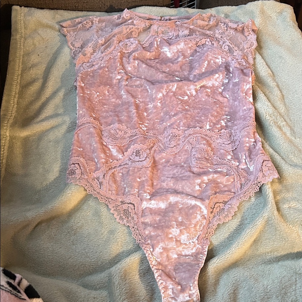 Victoria's Secret Lace Velvet Bodysuit